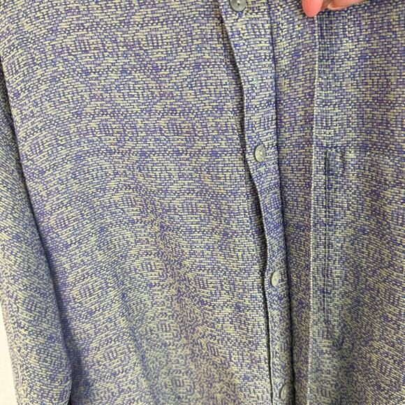 Jhane Barnes Button Down Shirt Men L Purple Pattern Japanese Woven Fabric Vtg - Picture 11 of 16